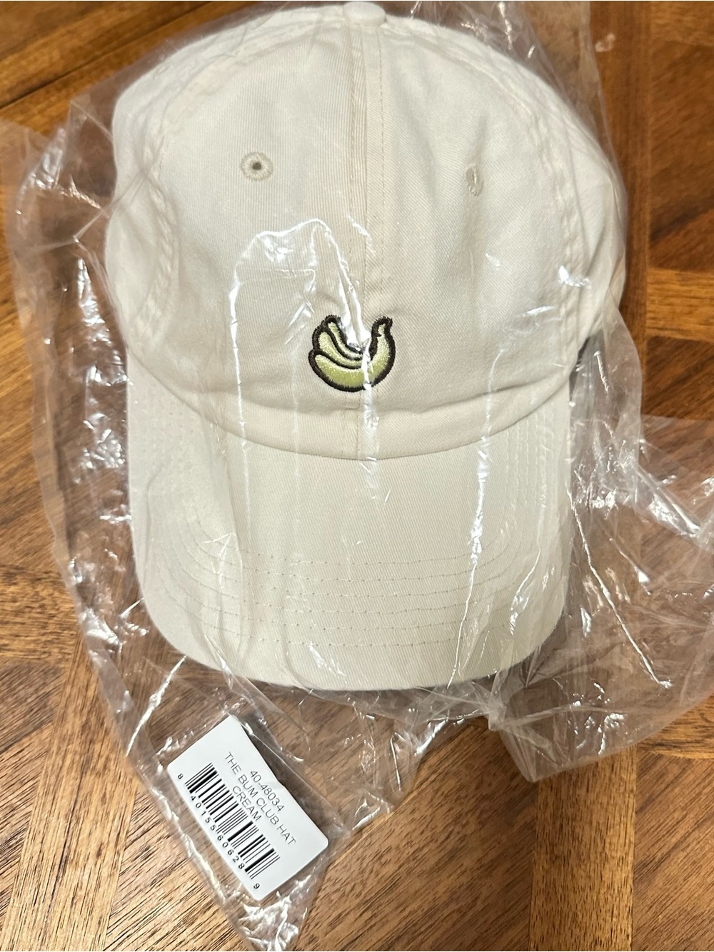Unbranded Kids Cream Banana Embroidered Baseball Cap